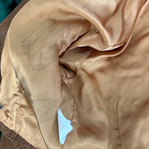 Vintage Danier Camel Leather Croco Crop Blazer - Picture 9 of 11